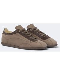 Brunello Cucinelli - Suede-Trimmed Leather Sneakers - Lyst