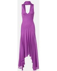 De La Vali - Mystica Asymmetric Georgette Midi Dress - Lyst