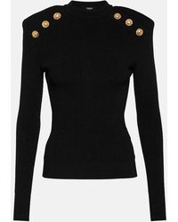 Balmain - Gold Embossed Buttons Sweater - Lyst