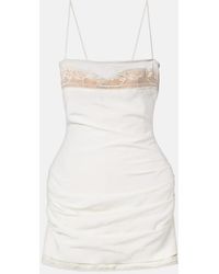 Magda Butrym - Lace-Trimmed Silk Minidress - Lyst
