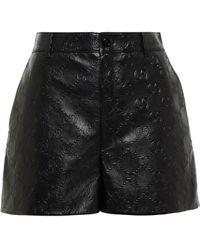 Gucci GG Supreme High-rise Leather Shorts - Black