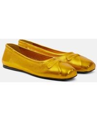 Marni - Little Bow Leather Ballet Flats - Lyst