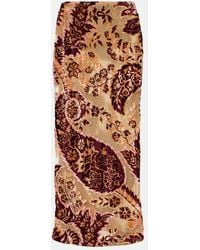 Etro - Paisley Jacquard Velvet Midi Skirt - Lyst