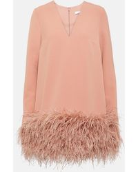 Safiyaa - Aleannah Feather-Trimmed Crepe Minidress - Lyst