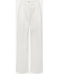 Totême - High-rise Cotton Twill Wide-leg Pants - Lyst
