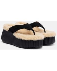 Chloé - Nama 80 Suede Platform Thong Sandals - Lyst