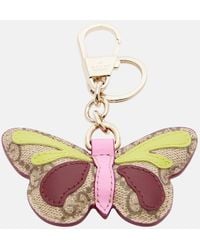 Gucci - Gg Leather-Trimmed Coated Canvas Bag Charm - Lyst