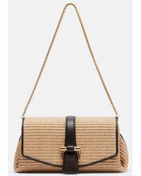 Ferragamo - Mia Small Raffia Shoulder Bag - Lyst
