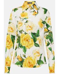 Dolce & Gabbana - Camisa de popelin de algodon floral - Lyst