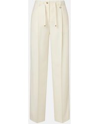 Moncler - Pleated Virgin Wool Straight Pants - Lyst