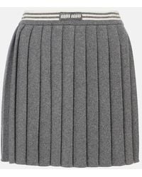 Miu Miu - Cashmere And Wool Miniskirt - Lyst