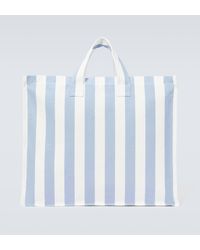 King & Tuckfield - Large Striped Cotton Canvas Tote Bag - Lyst