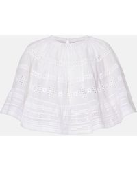 Isabel Marant - Dilama Lace-Trimmed Cotton Voile Top - Lyst