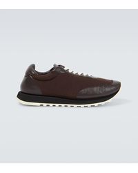 The Row - Owen Runner Leather-trimmed Sneakers - Lyst