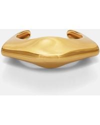KHAITE - Lotus 18Kt-Plated Cuff Bracelet - Lyst