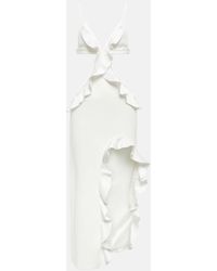 David Koma - Ruffle-trimmed Asymmetrical Cutout Midi Dress - Lyst