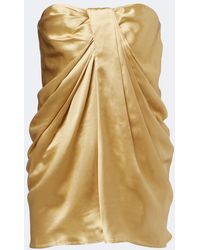 TOVE - Eden Gathered Silk Satin Bustier Top - Lyst