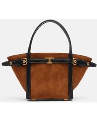 Tod's - T Signature Mini Suede Top-Handle Bag - Lyst