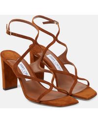 Jimmy Choo - Azie 85 Suede Sandals - Lyst