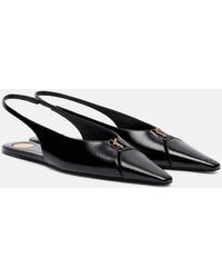 Saint Laurent - Babylone Leather Slingback Ballets - Lyst