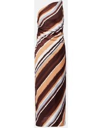 Faithfull the Brand - Marga Striped One-Shoulder Linen Maxi Dress - Lyst