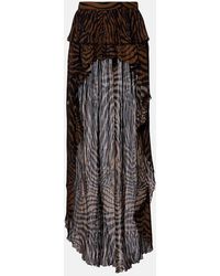 Blumarine - Asymmetric Ruffled Printed Maxi Skirt - Lyst
