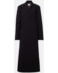 Lemaire - Wool Crepe Wrap Coat - Lyst