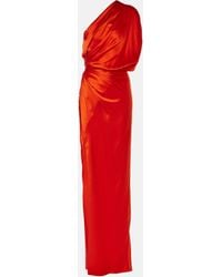 The Sei - Draped One-Shoulder Silk Satin Gown - Lyst