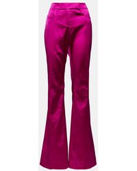 Tom Ford - Low-rise Flared Satin Pants - Lyst