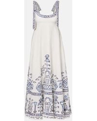 ALÉMAIS - X Lrnce Vestido Largo Leela De Lino Estampado - Lyst