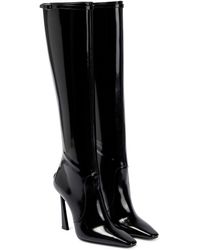 Saint Laurent Tom Patent Leather Knee-high Boots - Black