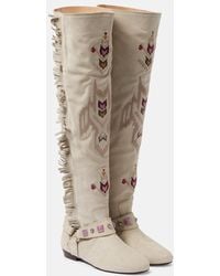Isabel Marant - Botas Altas Soksa De Ante Adornadas - Lyst