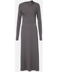 TOTEME - Draped Jersey Midi Dress - Lyst