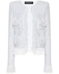 Balmain Exclusive To Mytheresa – Metallic Bouclé Jacket - White
