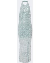 La Fuori - Halterneck Sequined Gown - Lyst