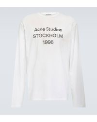 Acne Studios - T-shirt en coton melange a logo - Lyst
