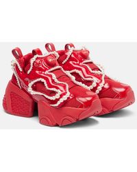 Noir Kei Ninomiya - X Reebok Embellished Platform Sneakers - Lyst