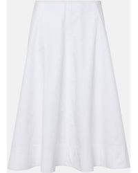 KHAITE - Cotton Midi Skirt - Lyst