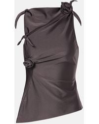 Coperni - Top De Saten Con Aplique Floral - Lyst
