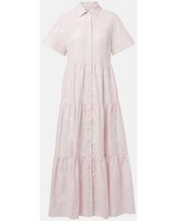 Erdem - Embroidered Tiered Cotton Shirt Dress - Lyst