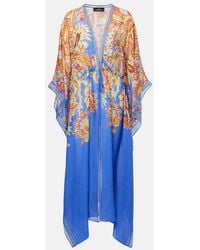 Etro - Printed Cotton And Silk Beach Cover-Up - Lyst
