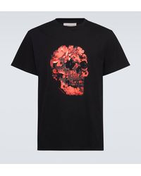 Alexander McQueen - T-shirt in jersey di cotone con stampa - Lyst