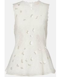 Ulla Johnson - Ali Floral Cotton Organda Top - Lyst
