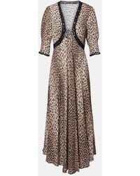 RIXO London - Amina Printed Crepe De Chine Midi Dress - Lyst