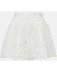 Self-Portrait - Broderie Anglaise Shorts - Lyst