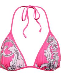 Versace Top de bikini Baroque reversible - Rosa