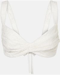Zimmermann - Crush Embroidered Linen Bra Top - Lyst