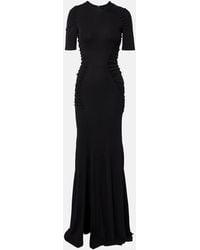 Victoria Beckham - Ruched Crepe Jersey Maxi Dress - Lyst