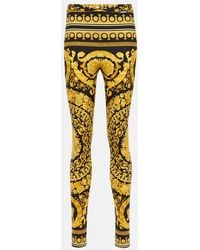 Versace - Leggings With Iconic Baroque Print - Lyst