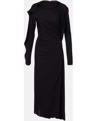 Victoria Beckham - Draped Jersey Maxi Dress - Lyst
